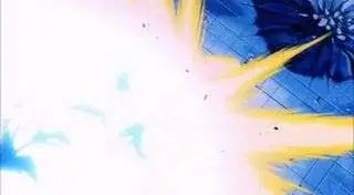 Dragon Ball Z 199 - Goku hace un Kame-Hame-Ha a toda velocidad.